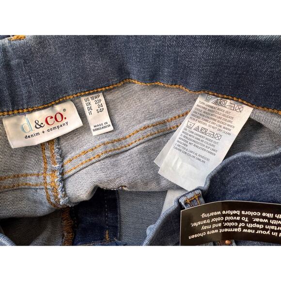 New d & Co. Women's Medium Wash Canyon Retreat Easy Stretch Denim Jean Size 18 P - Picture 5 of 6